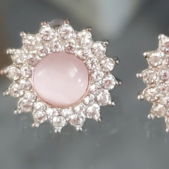 1 Ct Rose Quarts Vintage Elegant Pink Stud Earrings Moissonite Round Cut Sparkle - Picture 2 of 5
